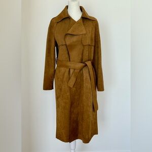 Banana Republic Faux Suede Tan Trench Coat